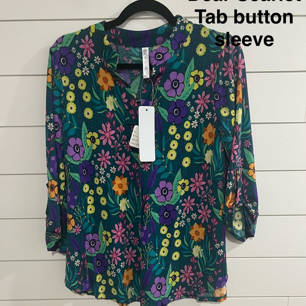 Vibrant Floral Button-Up Blouse